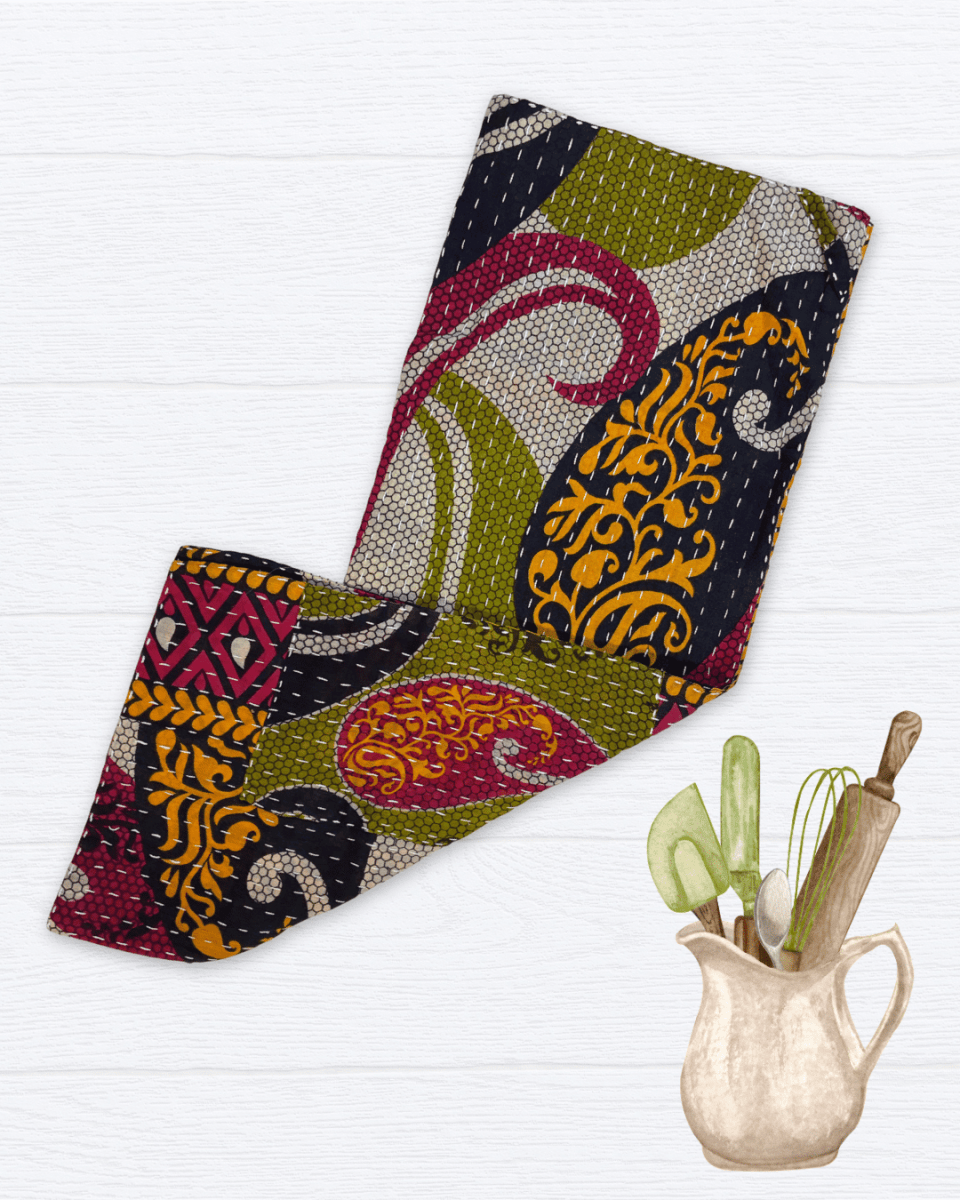 Kantha Kitchen Towel