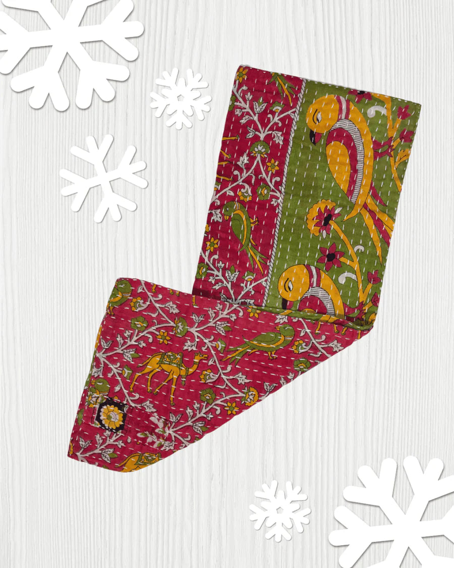 Kantha Kitchen Towel | Christmas