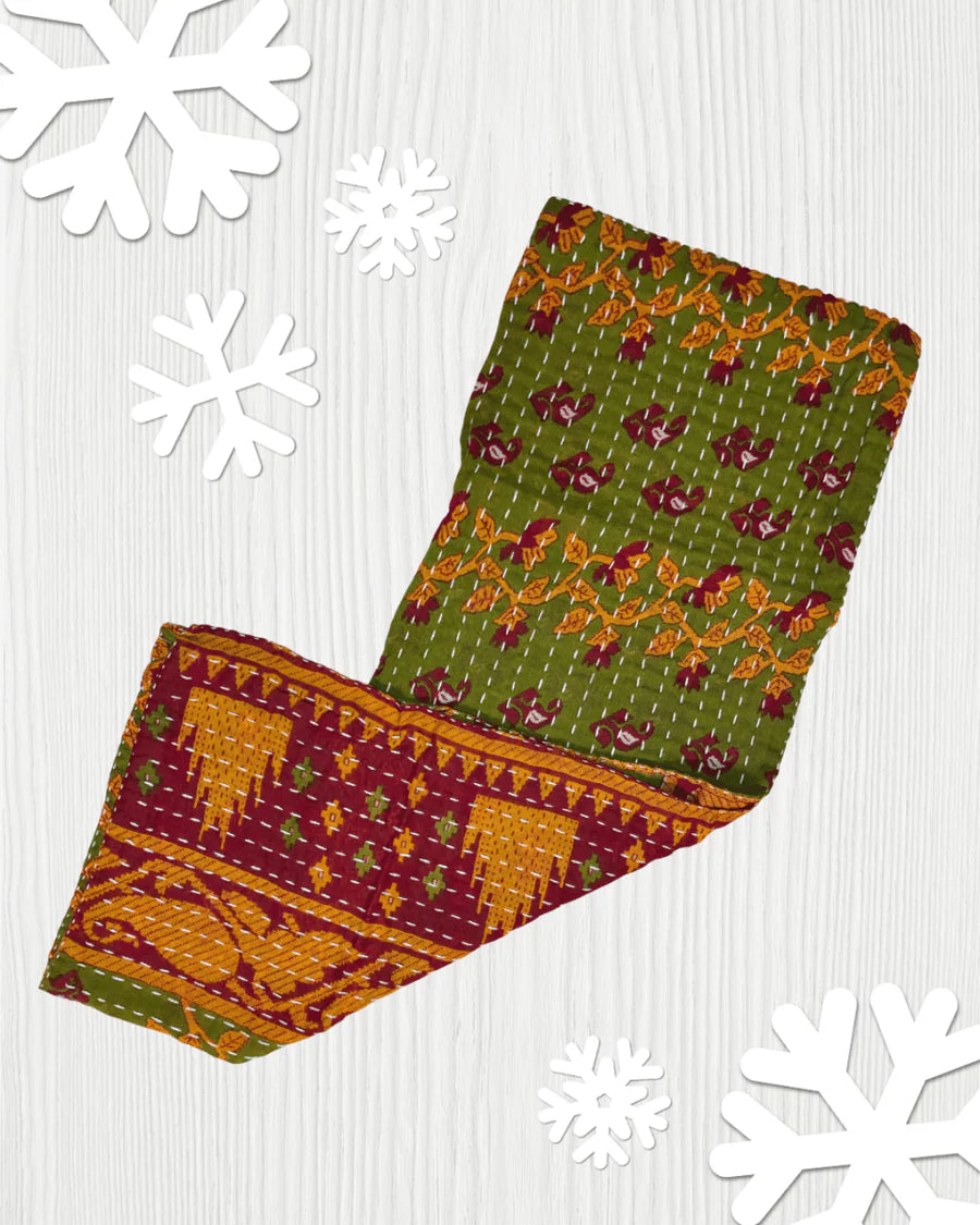 Kantha Kitchen Towel | Christmas