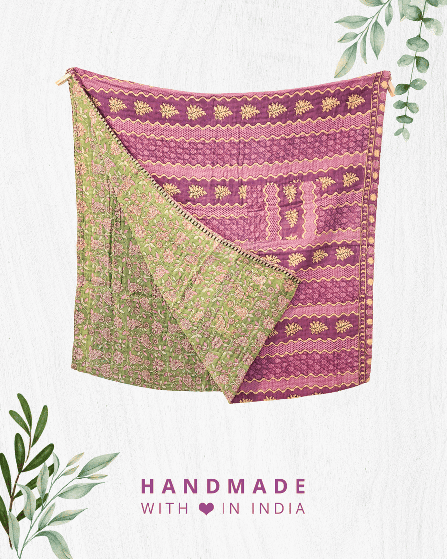 Kantha Throw Blanket