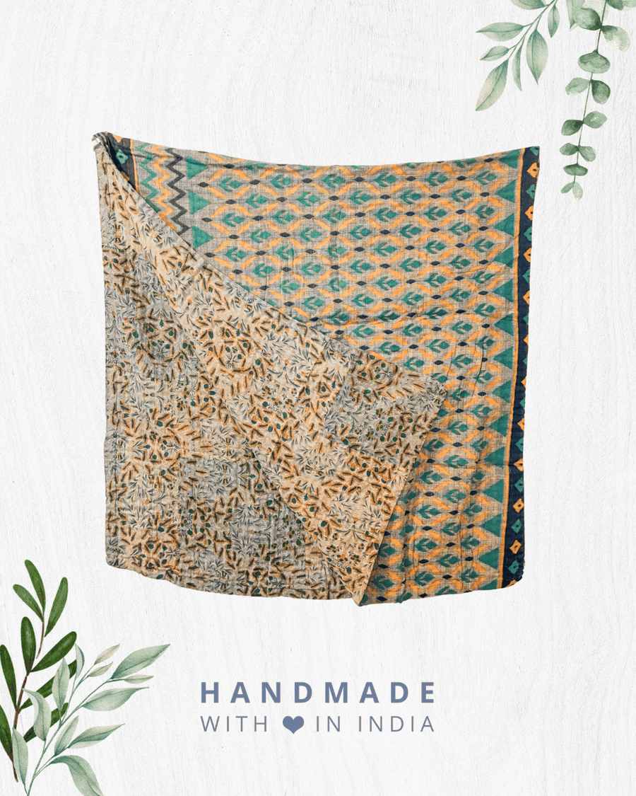 Kantha Throw Blanket