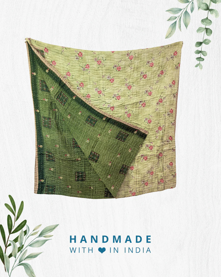 Kantha Throw Blanket