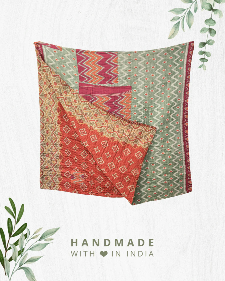 Kantha Throw Blanket