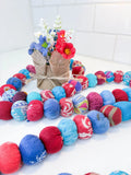 Saree Bead Garland | Red & Blue