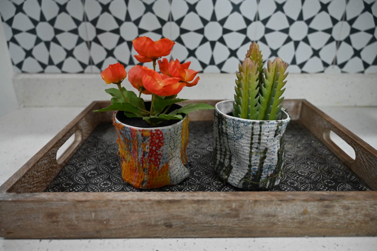 Vintage Kantha Basket Set | 4 in